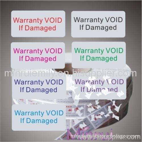 China Destructible Labels,warranty Void If Removed Stickers